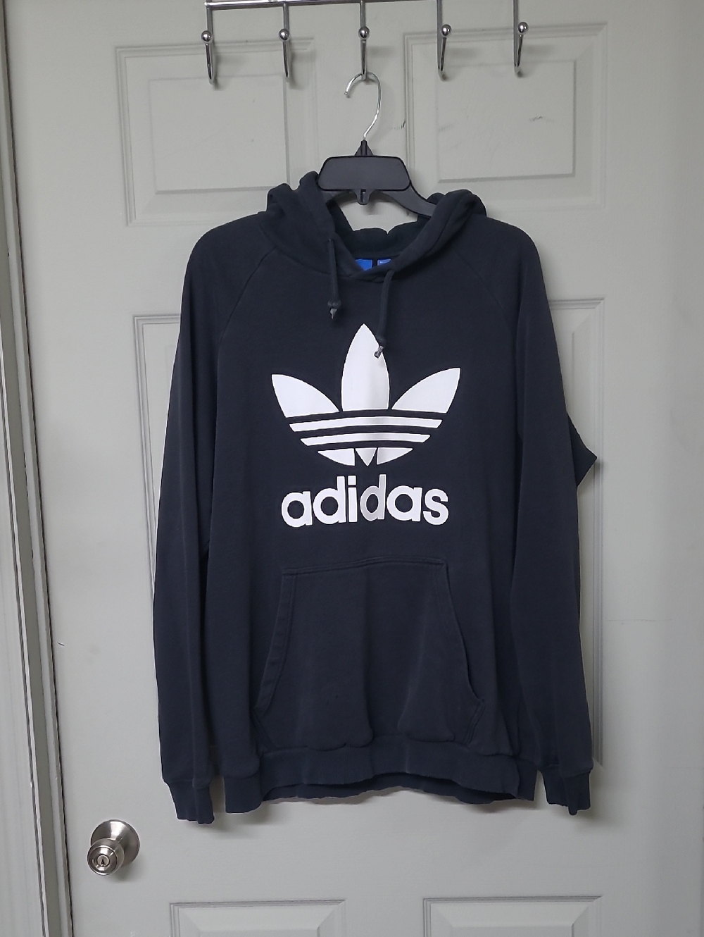 Adidas Black Trefoil Pullover Hoodie XL GUC